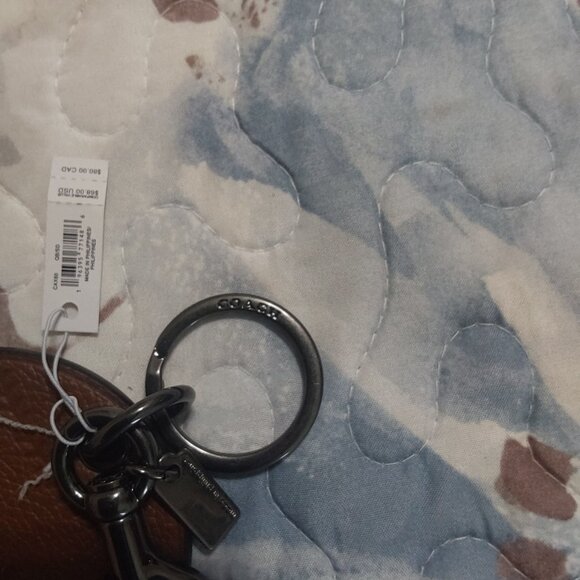 NWT Coach Leather Baseball Key Holder /Charm - Picture 6 of 8